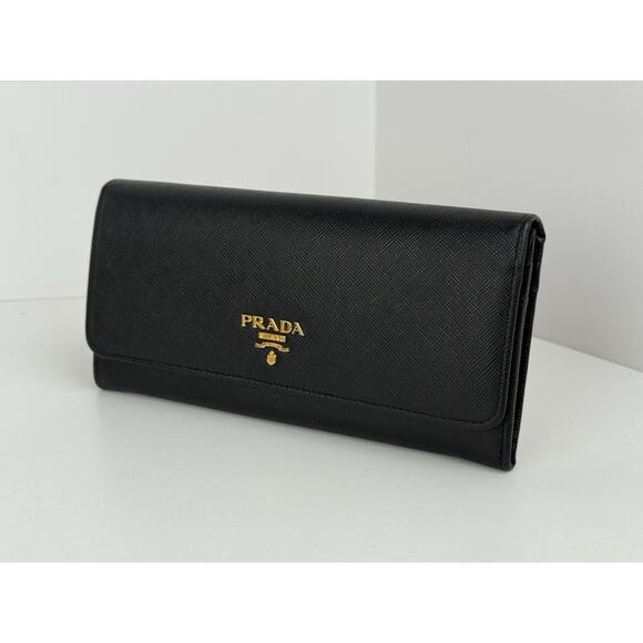 PRADA Black Leather Long Wallet - Picture 1 of 11